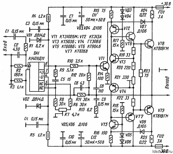 Вот куча всяких схем на оконечнные усилители