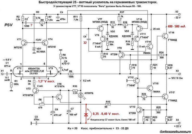 Вот куча всяких схем на оконечнные усилители
