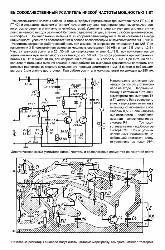 Высококачественные усилители на микросхемах TDA, ТСА ( Вт)