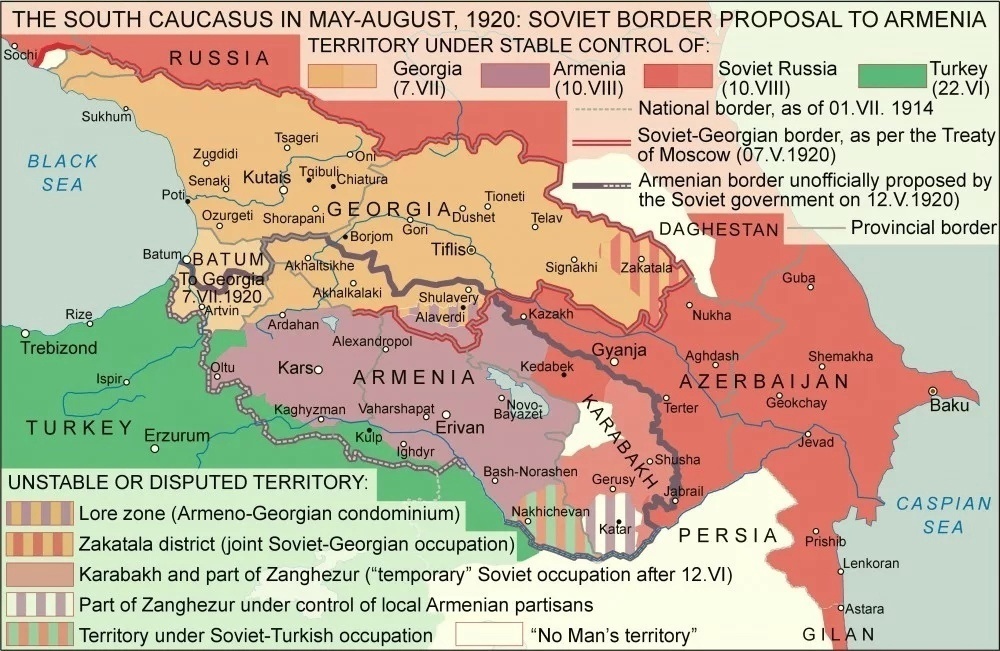 Карта советской армении