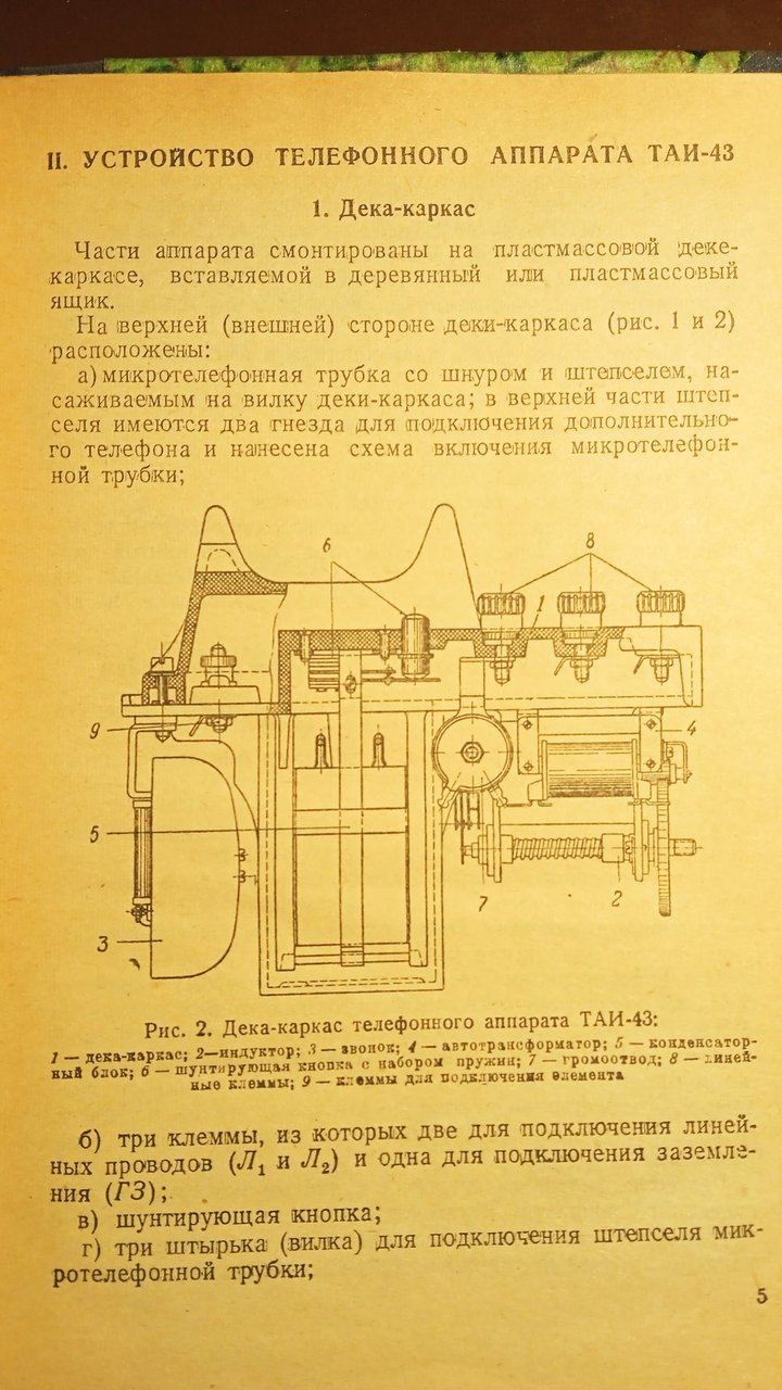 Полевой телефон ТАИ-43 Описание, схема. Фото книги 1945 года - Форумы сайта  