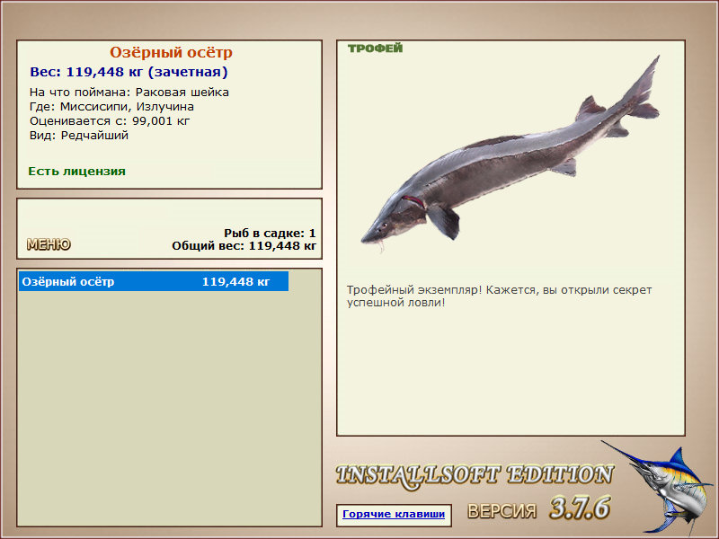 Озёрный осётр 