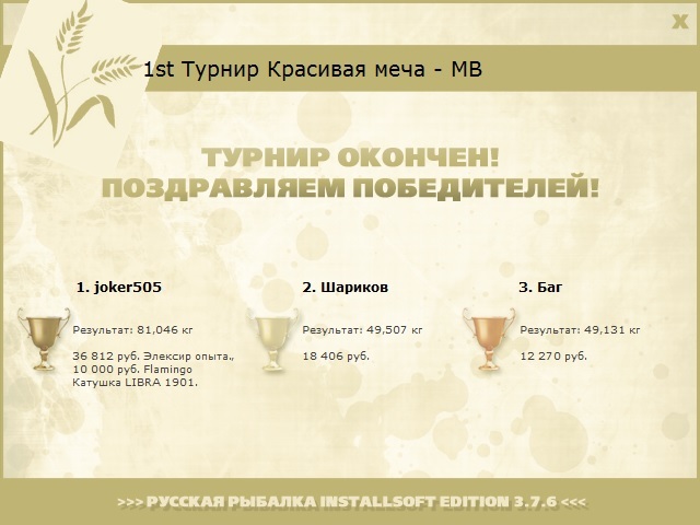  Максимальный Вес • Praise-турниры • РУССКАЯ РЫБАЛКА