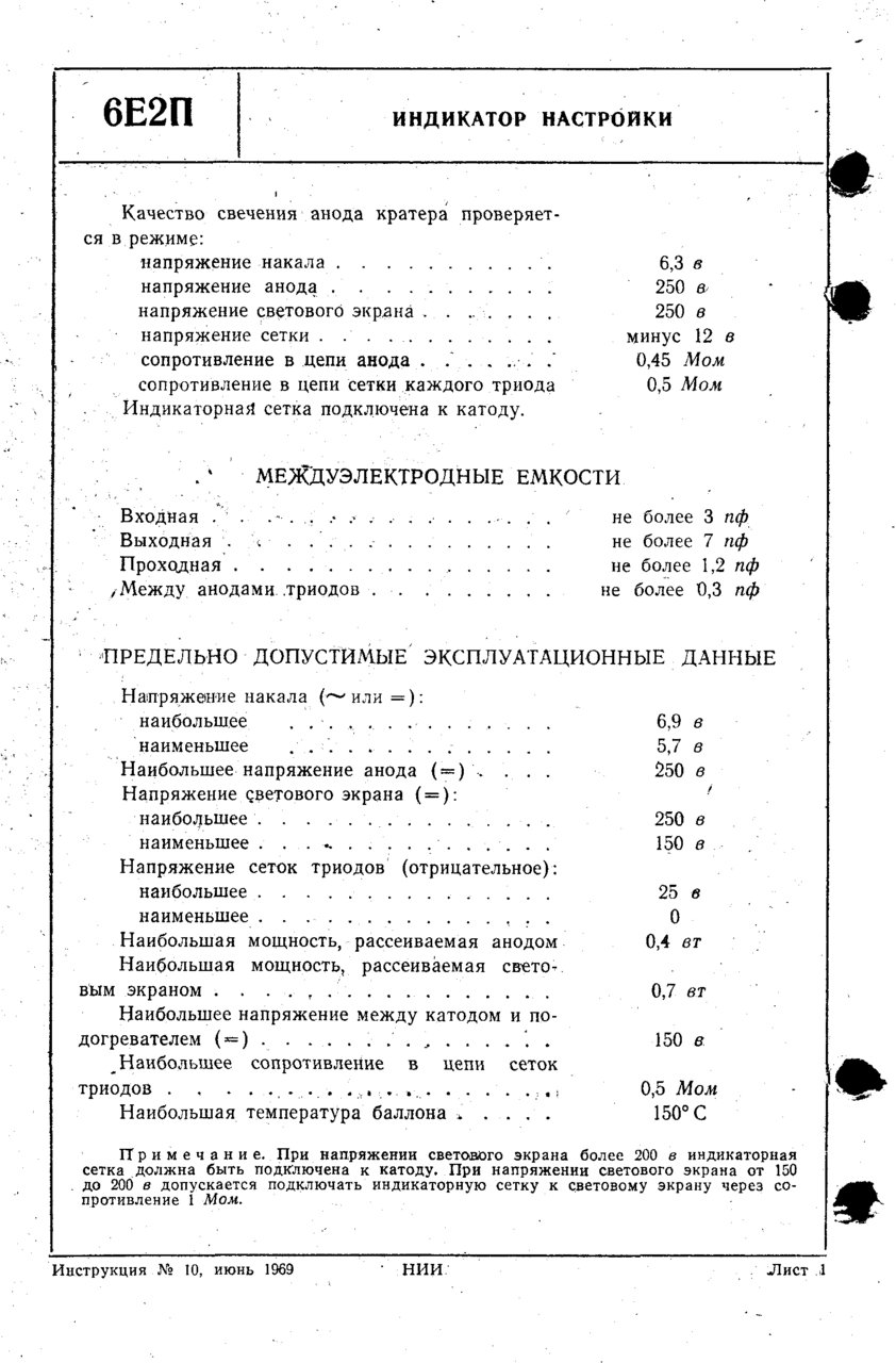 6Е2П - что известно про эту лампу