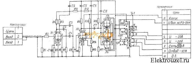 Электронный усилитель уэу 109 схема