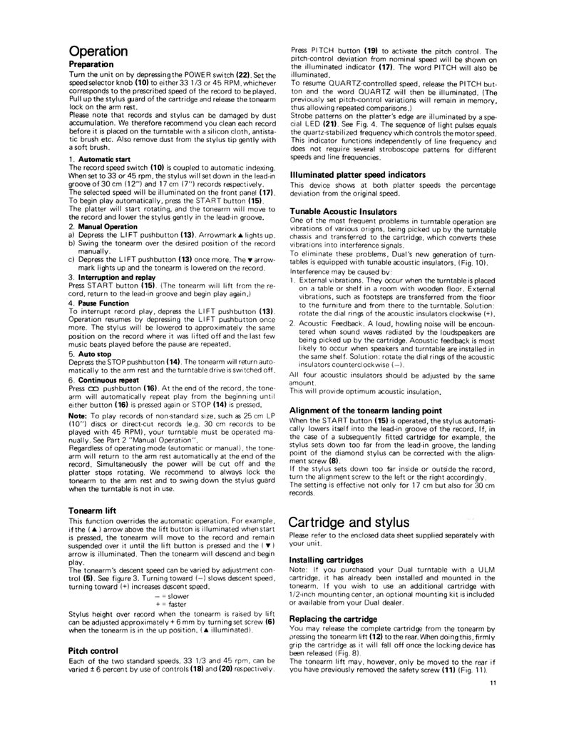  настройка прjигрывателя Dual 741