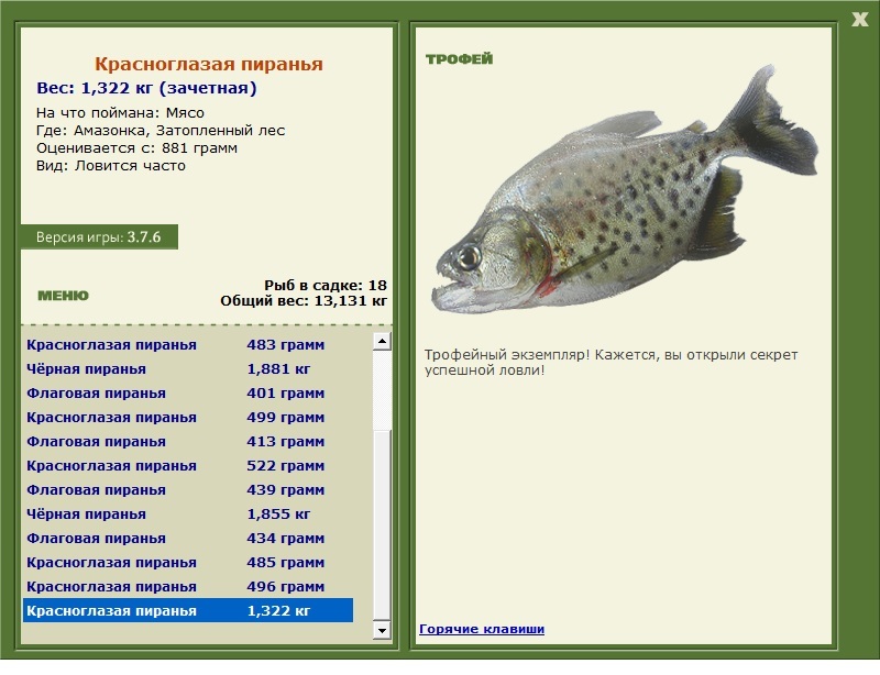 Красноглазая пиранья 