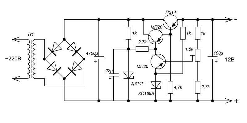 Стабилизатор с защитой от перегрузок (П210+П213)