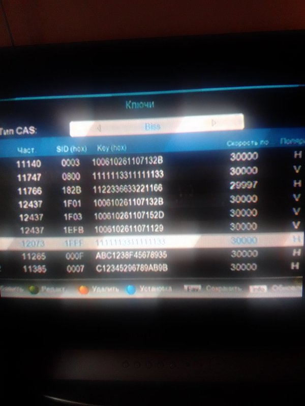 Фото ключів які я вводив в тюнер для 11747!